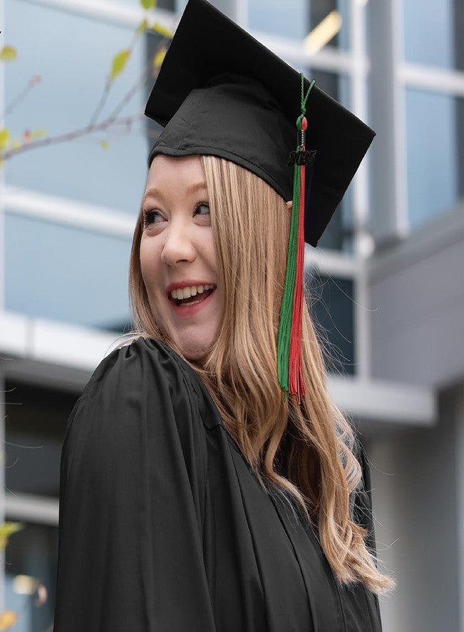 Endea Graduation Double Color Tassel with Black Date Drop (Green/Red, 2025) - Image 5