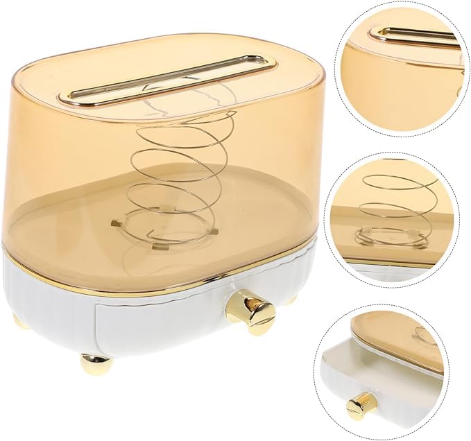 waqif Desktop Tissue Box Cosmetic Holder Napkin Holder Countertops Phone Holder Tissue Box Holder Paper Box Multipurpose Pages Cardboard Box (Yellow) - Image 5