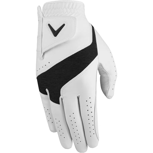 Callaway Golf Fusion Glove Standard X Large WhiteCharcoal Worn on Right Hand - Image 3