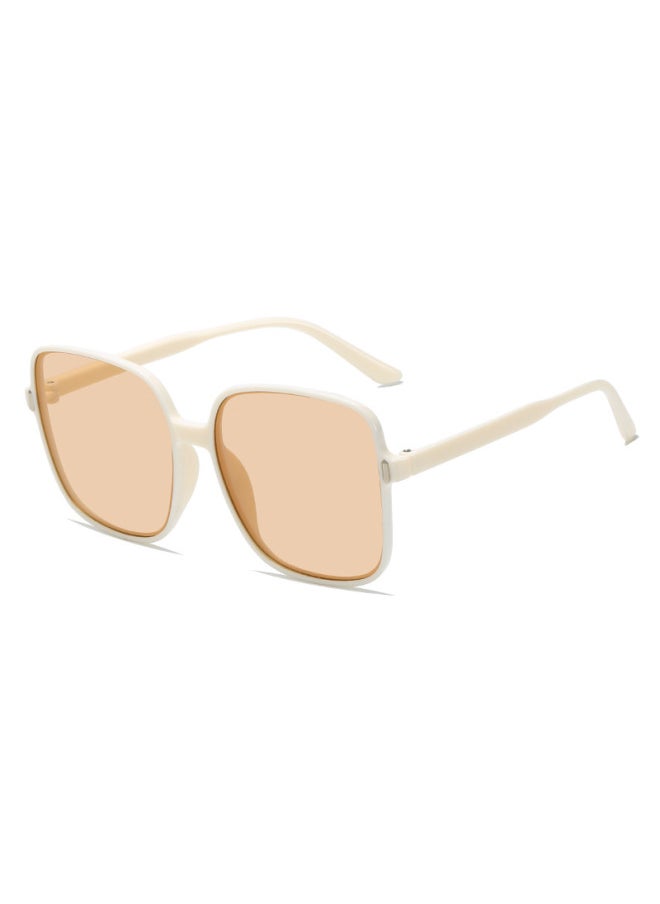 Generic - Vintage Rice Nail Square Women Sunglasses Round Face Ladies Anti-UV Eyewear Big Frame Sun Glasses Fashion Gafas de sol para-Lenses Color:C3-Frame Color:Sunglasses - Image 1