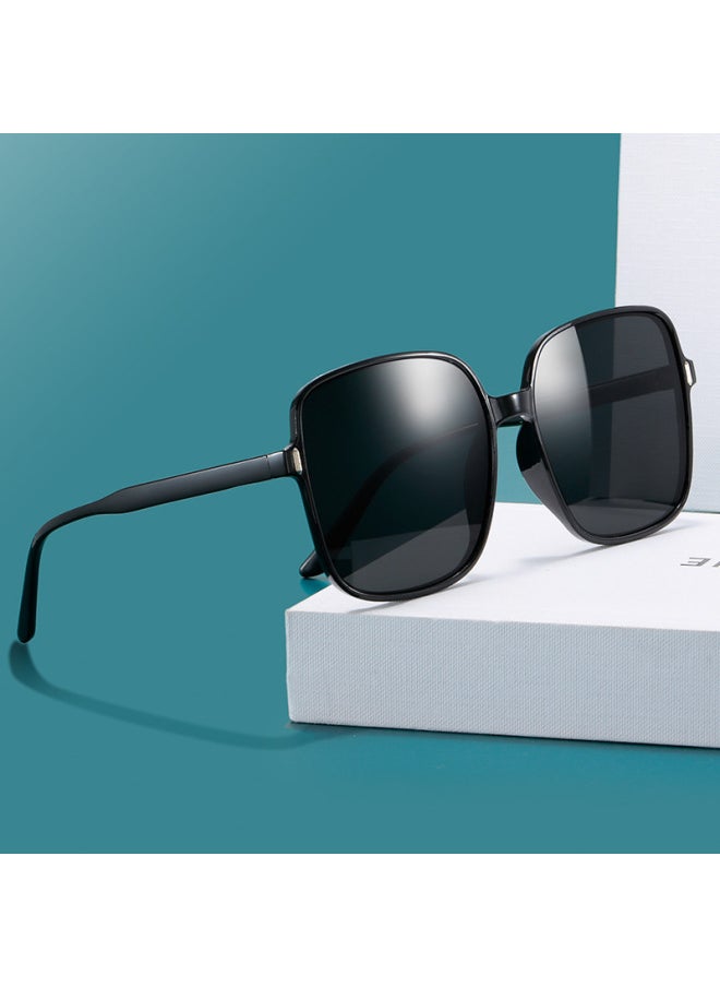 Generic - Vintage Rice Nail Square Women Sunglasses Round Face Ladies Anti-UV Eyewear Big Frame Sun Glasses Fashion Gafas de sol para-Lenses Color:C3-Frame Color:Sunglasses - Image 1