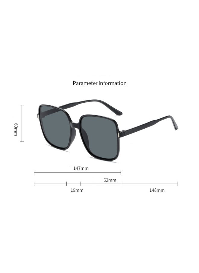 Generic - Vintage Rice Nail Square Women Sunglasses Round Face Ladies Anti-UV Eyewear Big Frame Sun Glasses Fashion Gafas de sol para-Lenses Color:C3-Frame Color:Sunglasses - Image 1