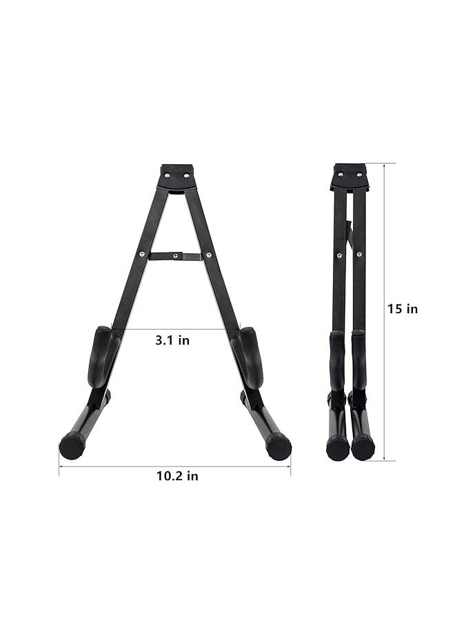 Generic Guitar Stand Folding Universal A frame Stand for All Guitars Acoustic Classic Electric Bass Travel Guitar Stand - Black - Image 2
