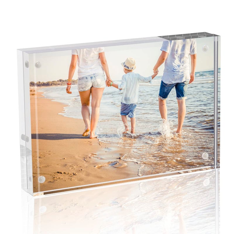 TWING TWING Picture Frame 8x10 Acrylic Photo Frames Horizontal Magnet Double Sided Photo Frame with Microfiber Cloth12  12MM Thickness Clear Picture Frame Desktop Display  - Image 1