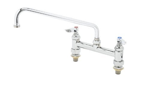 T&S Brass B-0221-CC B-0221-Cc, Double Pantry Faucet, Deck Mount, 8-Inch Centers, 12-Inch Swing Nozzle (062X), 1/2-Inch Npt Male Inlet - Image 4