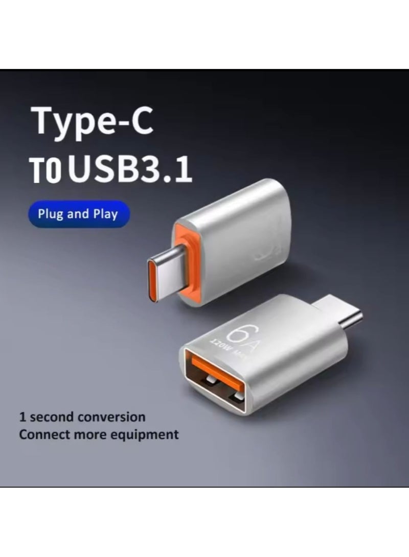 XTREME OTG Charging Adapter with 6A Charger Port Type C to USB 120W High Speed ​​Charging and Data Transfer type c to usb male to female Card Reader for PC Laptop - Image 1