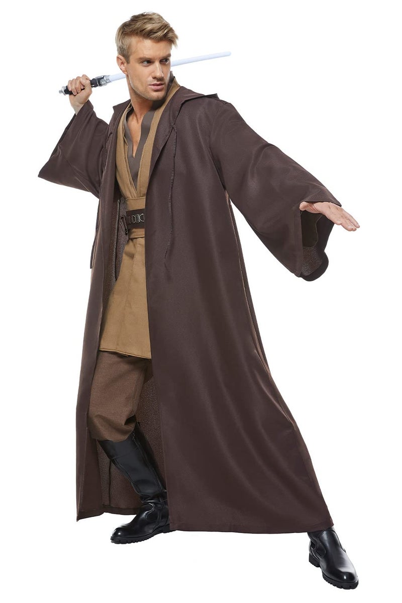 Cosplaysky Men's Tunic Cosplay Costume Adults Outfits Halloween Robe Hooded Uniform Full Set - Image 3