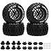 daitoku 28 RC Tires with 12mm14mm Hex Adapter 110 Scale RC Truck Tires RC Wheels and Tires Set for Traxxas Arrma Rustler Stampede 4PCS Black Not Glued - Image 2