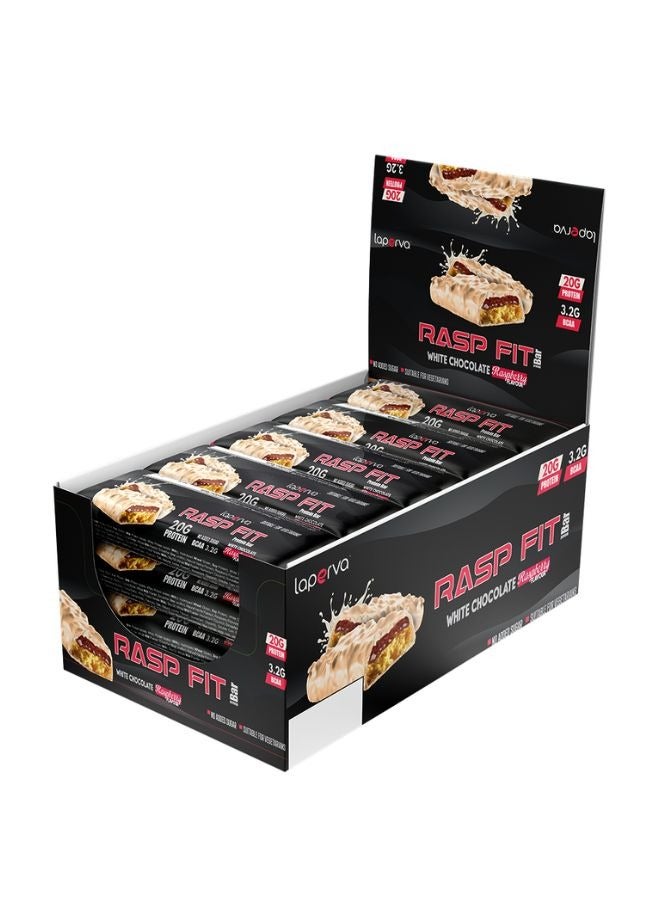 Laperva Laperva Rasp Fit Protein Bar, White Chocolate Raspberry, Box of 12 Bars