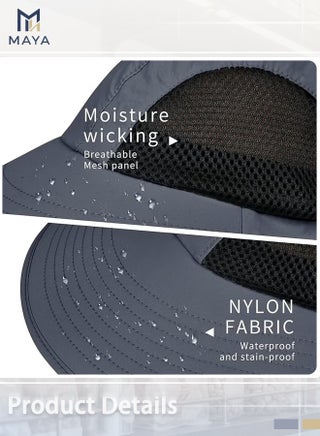 Sun Hat for Men Women with Neck Flap,UPF 50+ UV Protective Hiking Fishing Hats,Wide Brim Sun Hat for Women&Men - view 2
