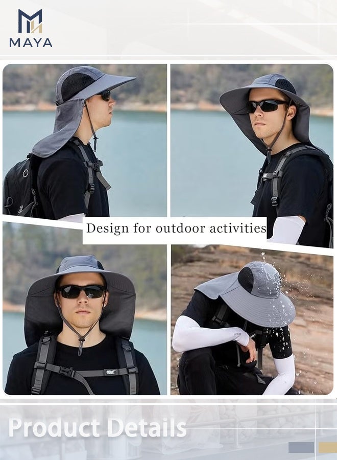 Maya Sun Hat for Men Women with Neck Flap,UPF 50+ UV Protective Hiking Fishing Hats,Wide Brim Sun Hat for Women&Men - Image 5