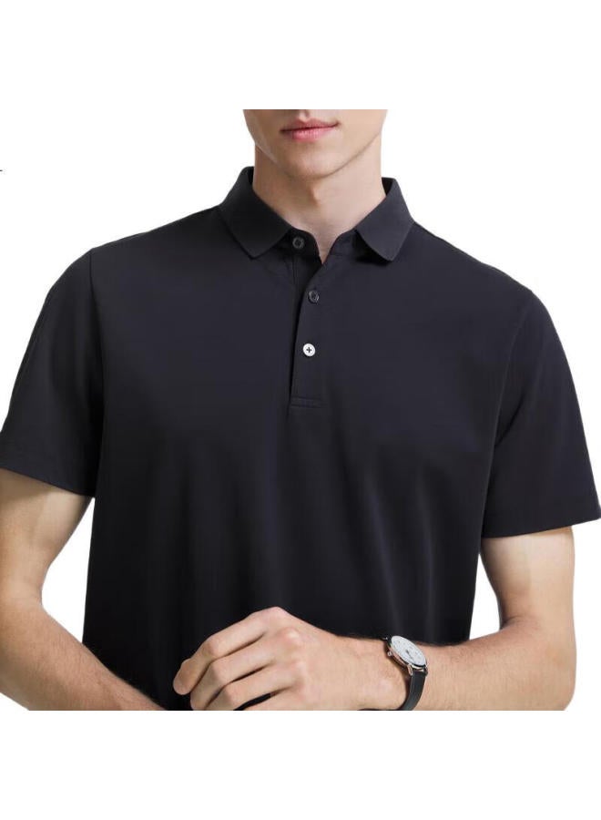 Youngor Polo Men'S, Summer Youth Men'S Business Casual Short-Sleeve High-End Polo Shirt, Navy Blue, S - Image 2