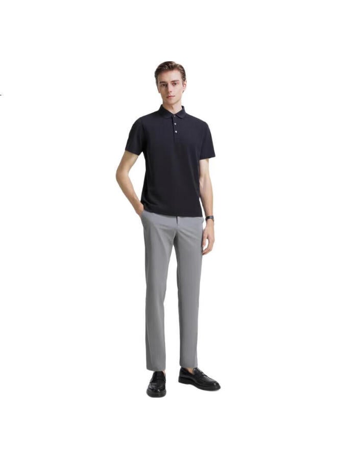Youngor Polo Men'S, Summer Youth Men'S Business Casual Short-Sleeve High-End Polo Shirt, Navy Blue, S - Image 1