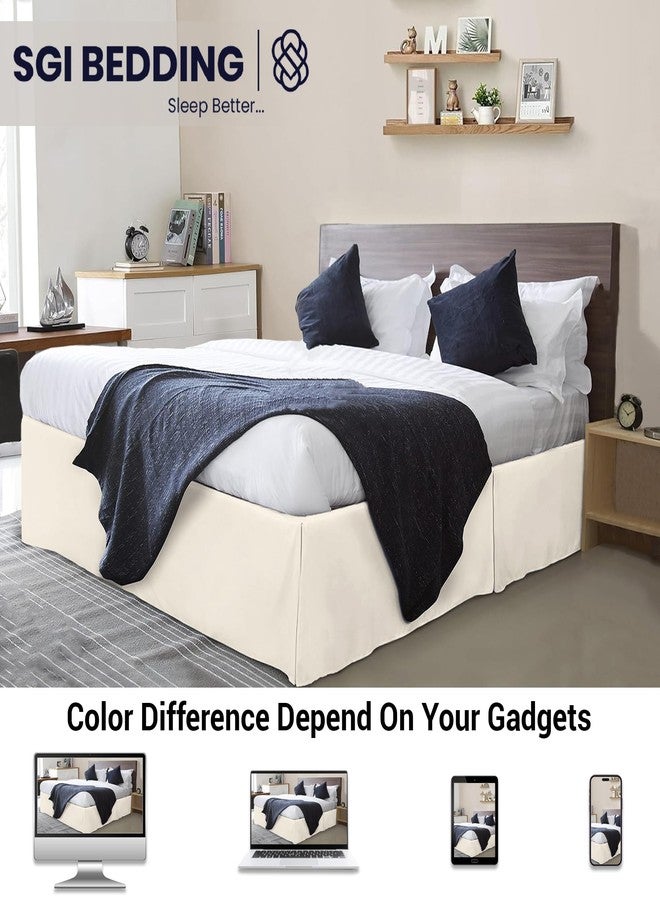 SGI Bedding 10 Inch Drop King Size Ivory Solid Bed Skirt Split Corner Pleated Style Easy Fit Easy Care Fade & Wrinkle Resistant- Microfiber Made, SGI-C10-BS-Chld-031-new - Image 2