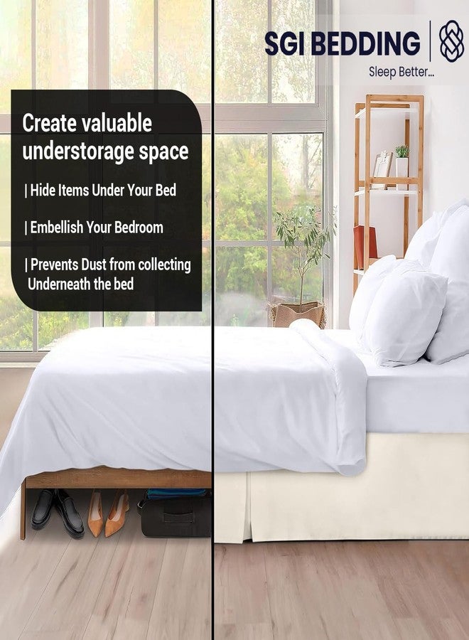 SGI Bedding 10 Inch Drop King Size Ivory Solid Bed Skirt Split Corner Pleated Style Easy Fit Easy Care Fade & Wrinkle Resistant- Microfiber Made, SGI-C10-BS-Chld-031-new - Image 5