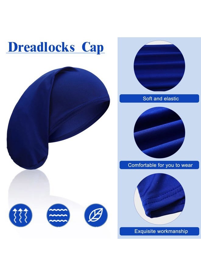 Janmercy - 8 Pieces Unisex Dreadlock Cap Dreadlock Spandex Cap Long Hair Dreads Head Wrap Sleep Bonnet Full Cover for Men, 15 x 9 Inch (Multi Color) - Image 1