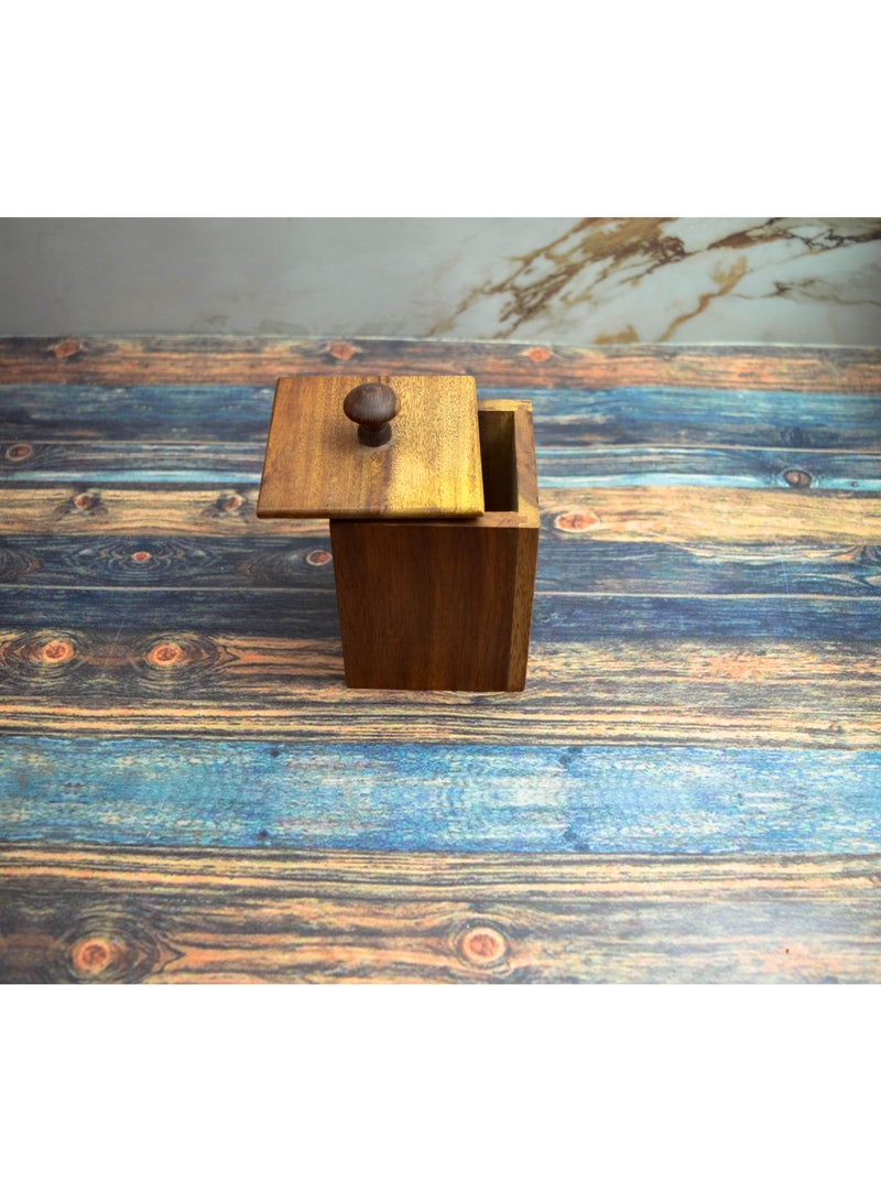 Egypt Antiques Handmade square spice box of healthy wood, 100% natural  - Image 2