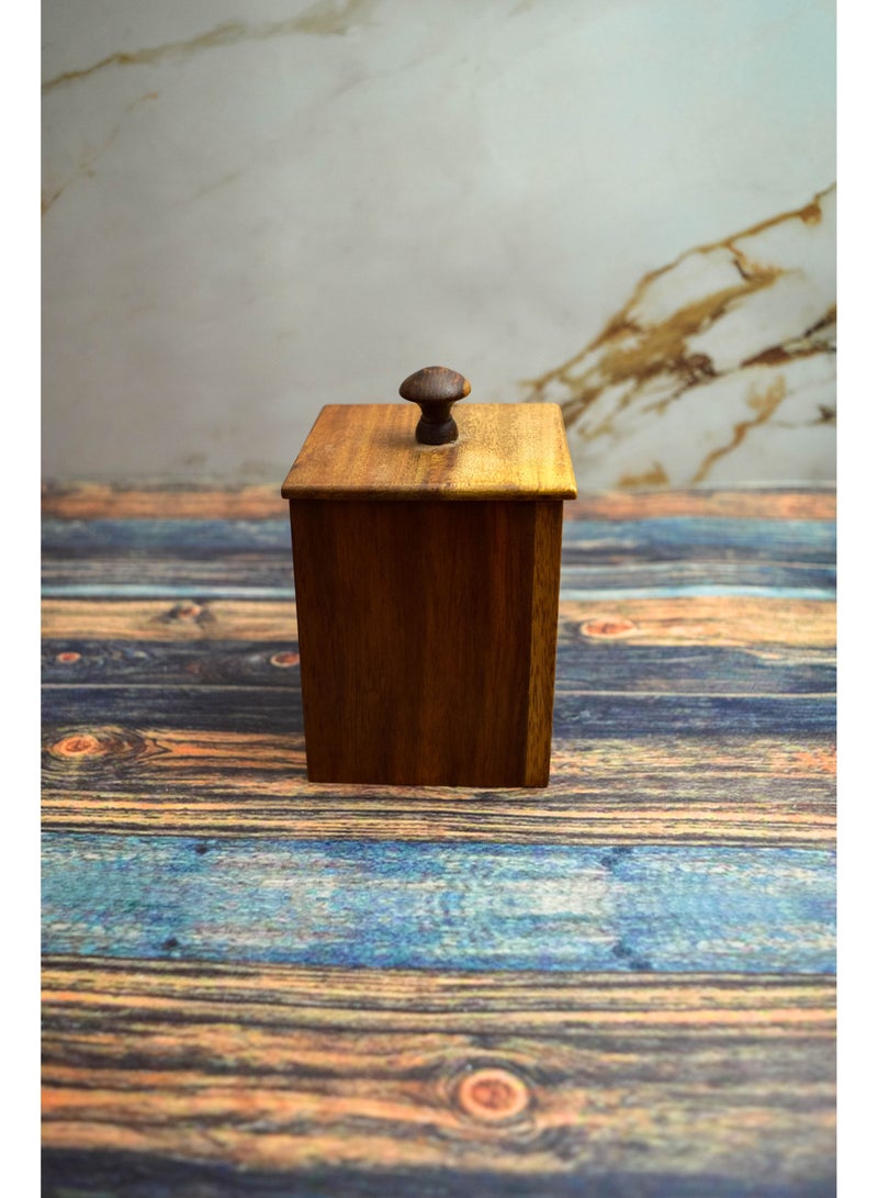 Egypt Antiques Handmade square spice box of healthy wood, 100% natural  - Image 1