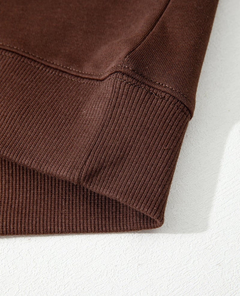 SELINK Womens Varsity Striped Oversized Sweatshirt Crewneck Long Sleeve Casual Fashion Pullover Top Fall Outfits Coffee-M - Image 5