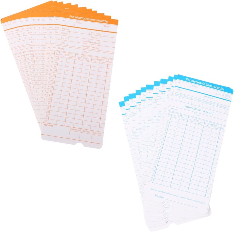 FUOYLOO Attendance Cards for Office and Factory Use Compatible with Various Recording Machines Simple Design Employee Punch Cards for Accurate Attendance Tracking - Image 1