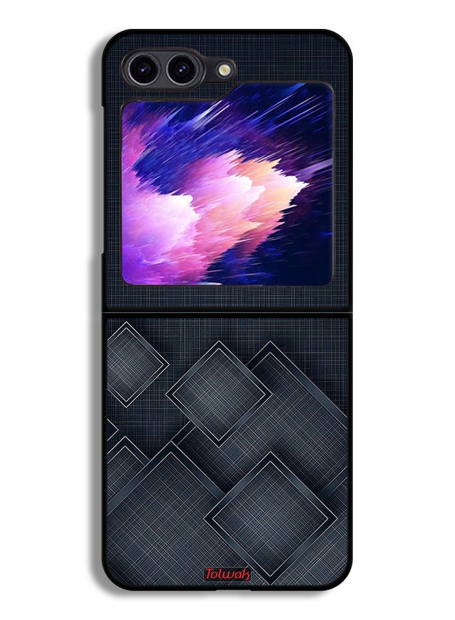 Tolwak Samsung Galaxy Z Flip6 Protective Case Cover Squares Pattern On Cloth - Image 1