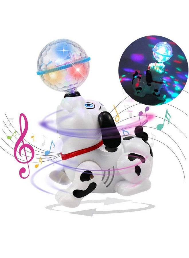 Goyal's Dancing Dog Toy Musical Sound Flashing Lights 360° Rotating Puppy Walking, Singing Toy for Kids Boys Girls (Dog White) - Image 1