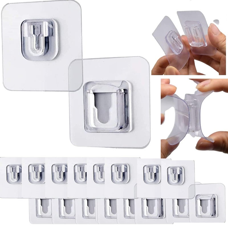 Six Sigma SIX SIGMA Transparent SelfAdhesive Plastic Wall Sticker Hooks Waterproof Bathroom and Kitchen Accessories for Home Innovative and Versatile Hanging Solution for Kitchen and Bathroom Pack of 8  - Image 1