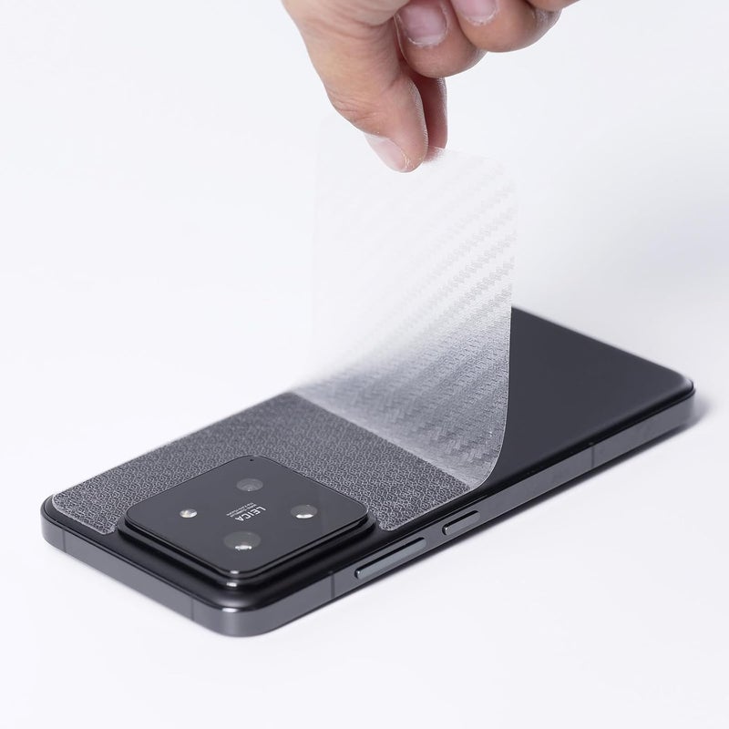 Ibywind 2 Pack Screen Protector for Xiaomi 14 5G 6.36",9H Hardness Tempered Glass,with 1Pc Camera Lens Protector,1Pc Back Carbon Fiber Film,Easy to Install - Image 4