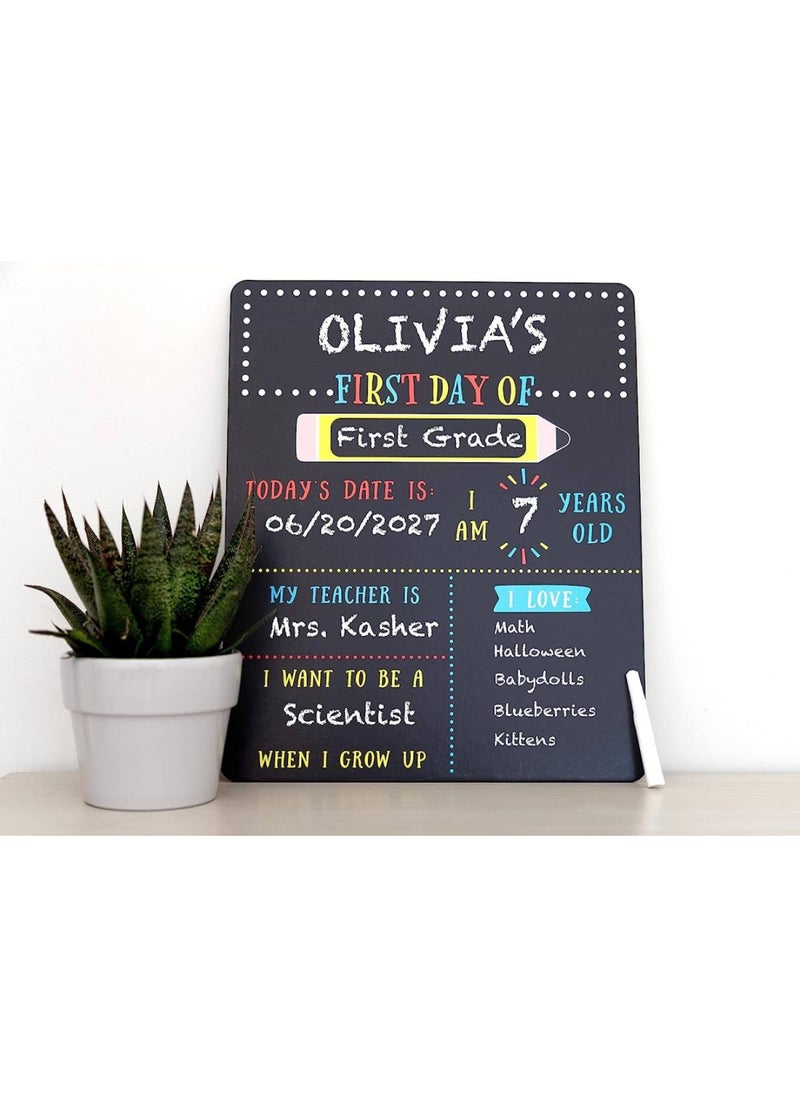 BPA - First and Last Day of School Reversible Chalkboard Reusable Photo Sharing Prop with Included Chalk - Image 1