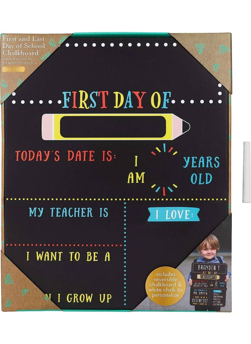 BPA - First and Last Day of School Reversible Chalkboard Reusable Photo Sharing Prop with Included Chalk - Image 1