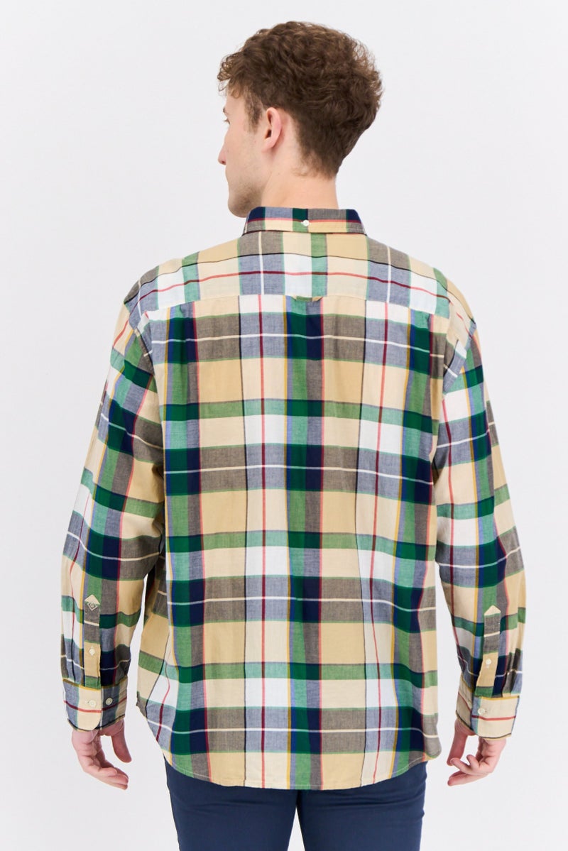 GANT Men Relaxed Fit Plaid Long Sleeves Casual Shirt, Multicolor - Image 3