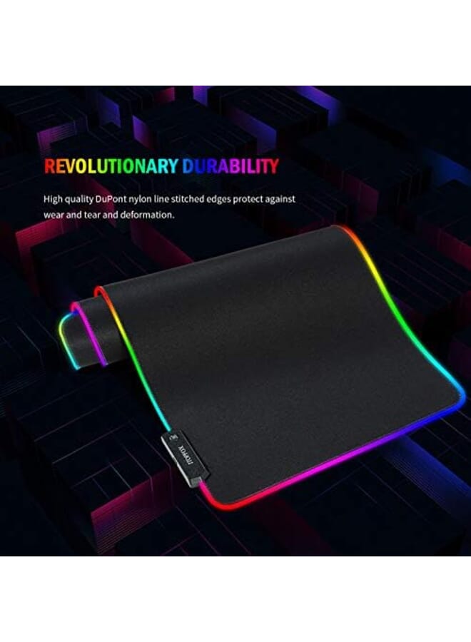Itopfox Rgb Gaming Mouse Mat Pad Large Extended Led Mousepad With 14 Lighting Modes 2 Brightness Anti Slip Rubber Base With Waterproof Coating Mouse Mat For Gamer 800×300×4Mm 31.5×11.8×0.16 Inch  - Image 3