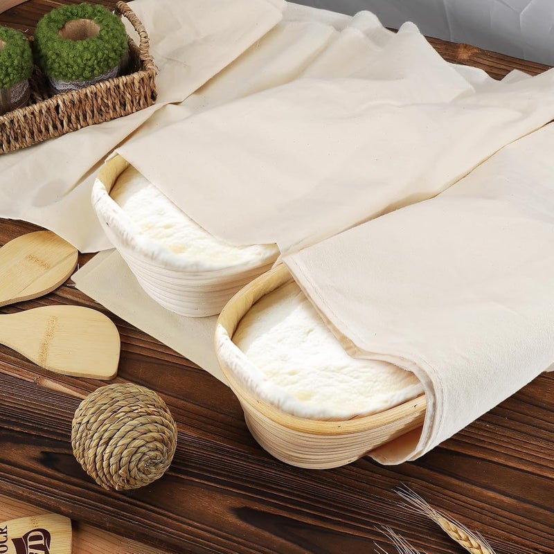 KASTWAVE 3pcs Cotton Tea Towels for Bread Baking, 28" Unbleached Flour Sack Towels, Dough Proofing Cloths for Sourdough, Artisan Loaves, Baguettes, Ciabatta, Kitchen Towels Gift Set - Image 2