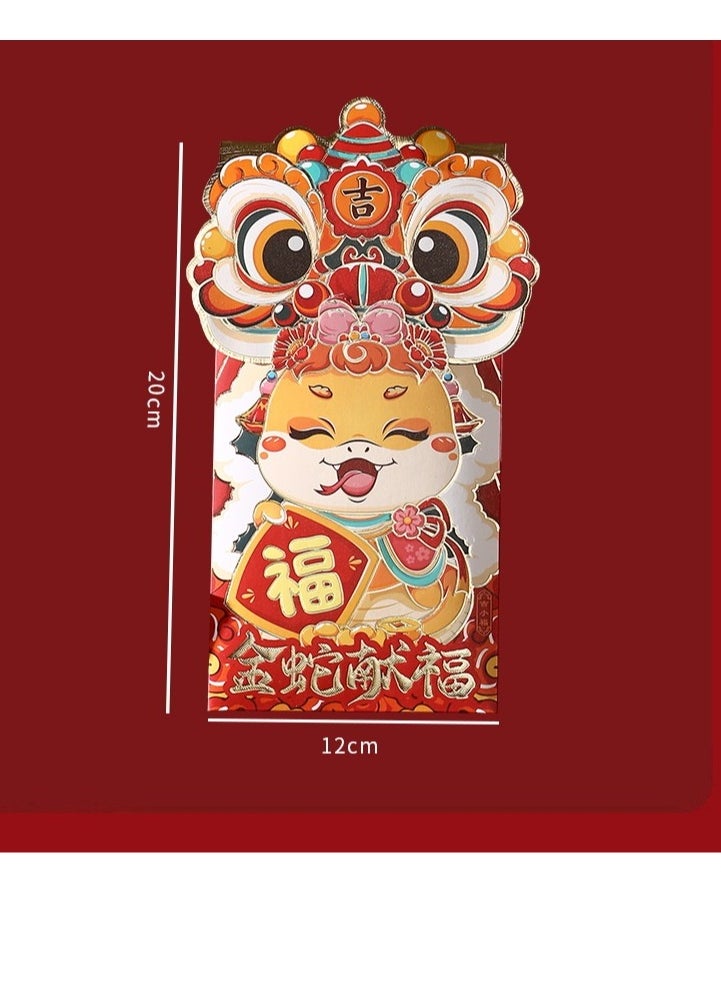 Beauenty 2025 Year of the Snake Red Envelope New Year Red Envelope Envelope Money Decoration Envelope Chinese Red Envelope Paper Money Red Envelope Dragon Year Red Envelope Cartoon, 12pcs  - Image 5