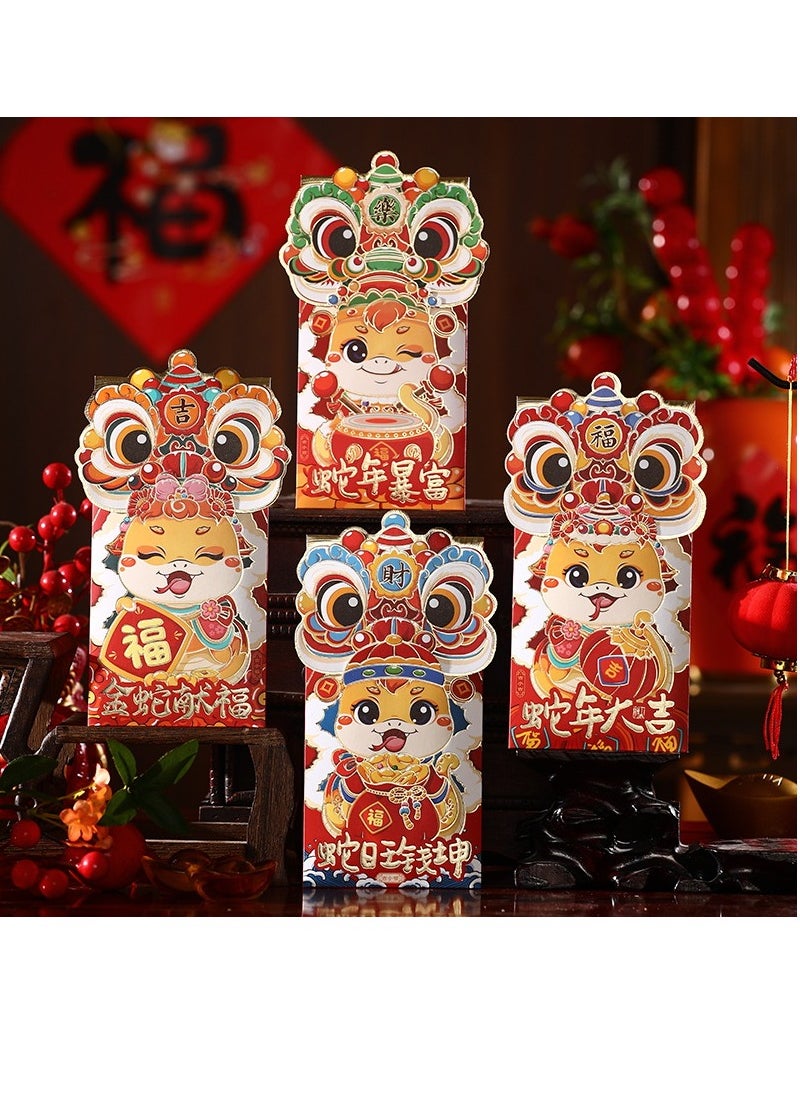 Beauenty 2025 Year of the Snake Red Envelope New Year Red Envelope Envelope Money Decoration Envelope Chinese Red Envelope Paper Money Red Envelope Dragon Year Red Envelope Cartoon, 12pcs  - Image 1