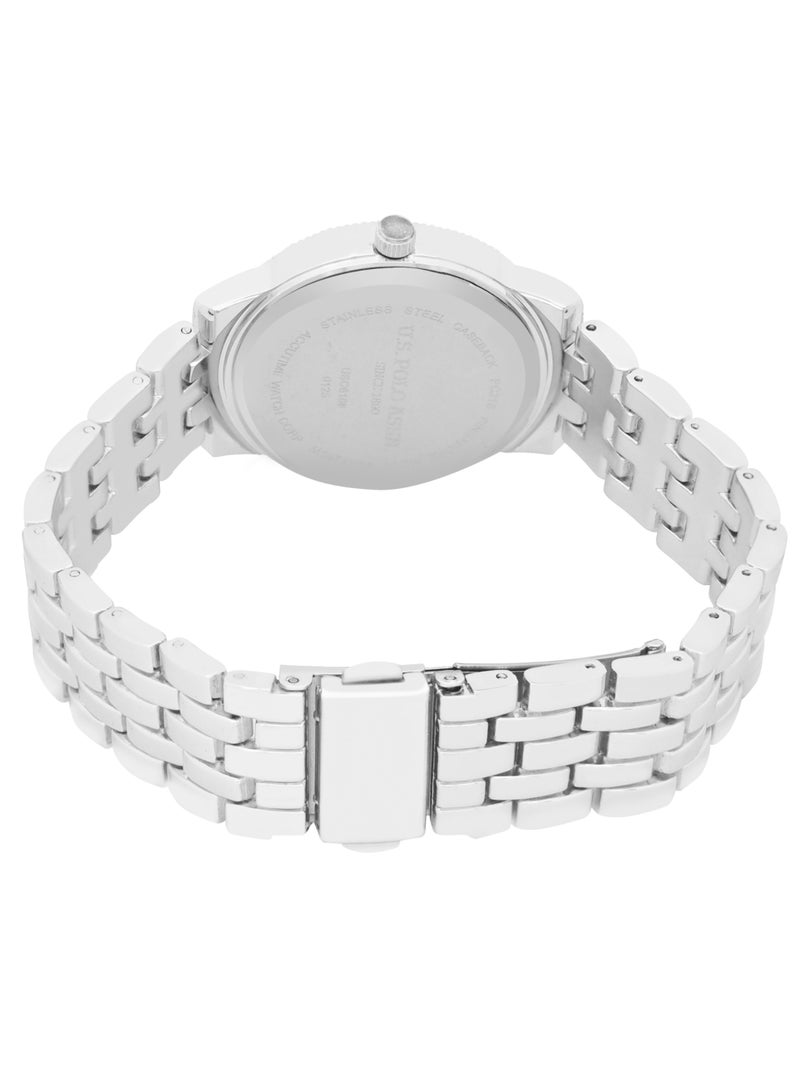 U.S. Polo Assn. Women's Quartz Analog silver plated watch and bracelet set - Image 4