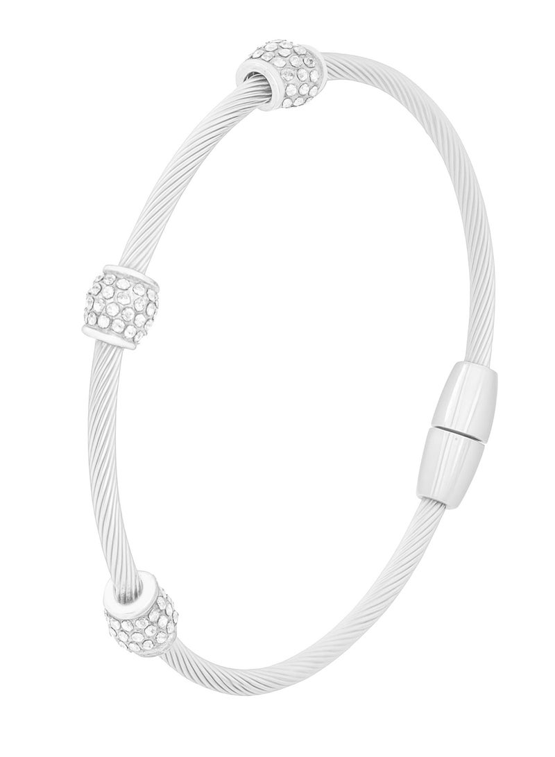 U.S. Polo Assn. Women's Quartz Analog silver plated watch and bracelet set - Image 5