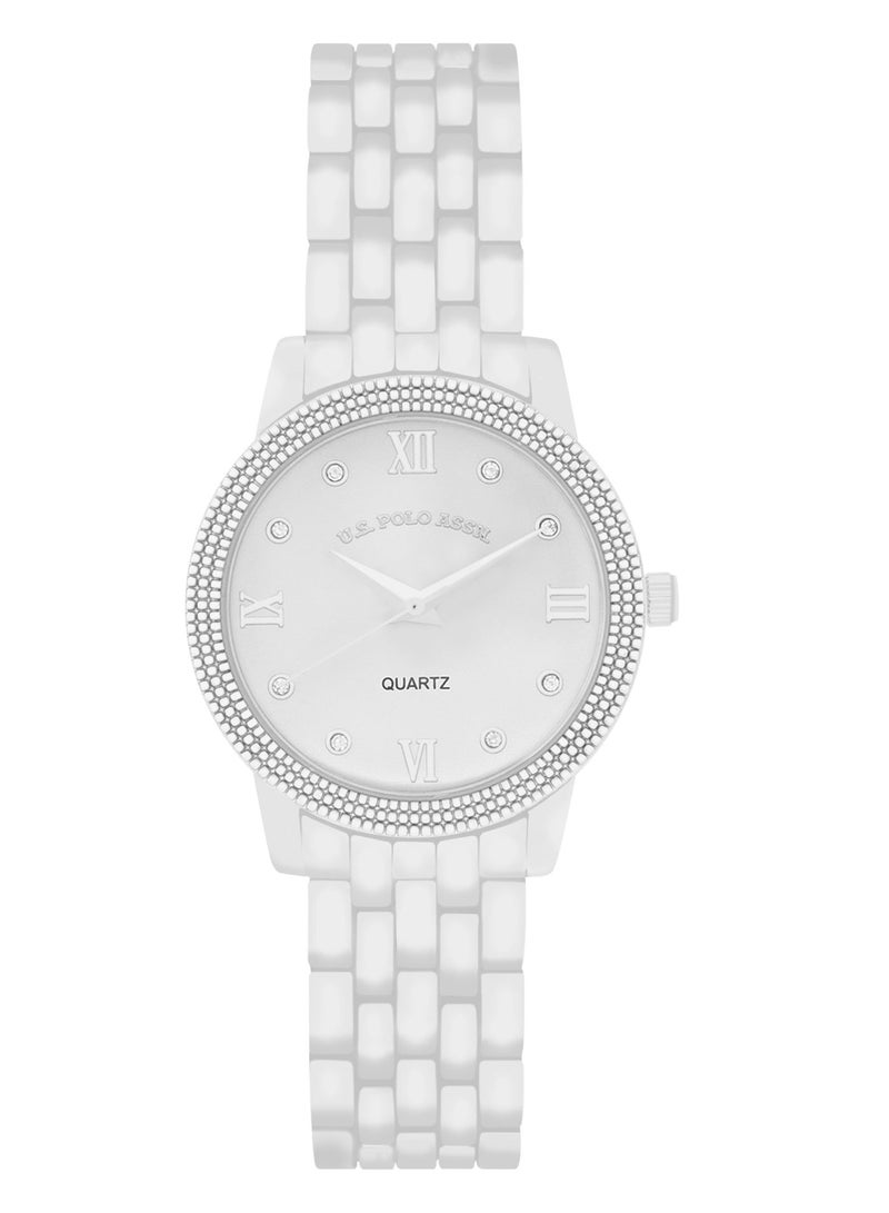 U.S. Polo Assn. Women's Quartz Analog silver plated watch and bracelet set - Image 3