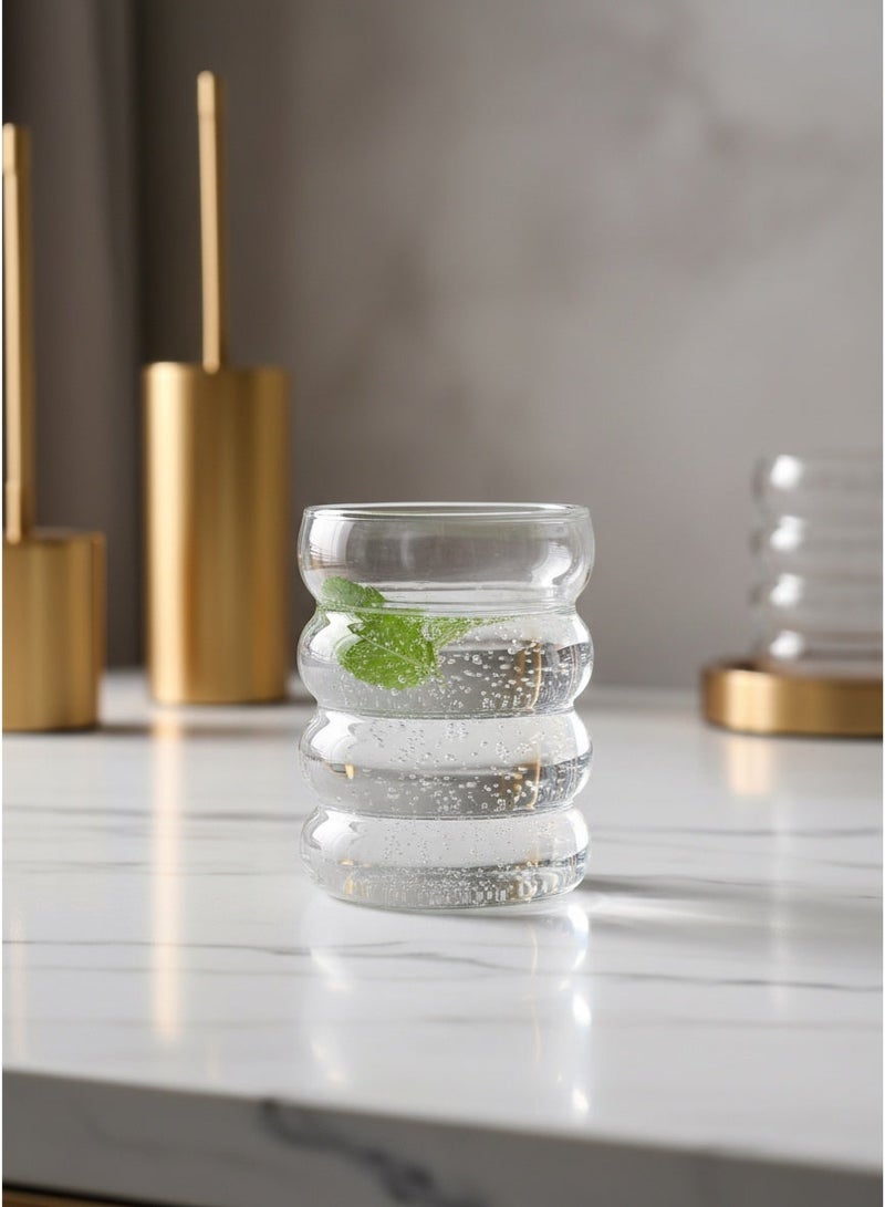 Casa Home Transparent Bubble Glass CupHeat-Resistant Minimalist Drinking Tumbler for Water, Juice - Image 3