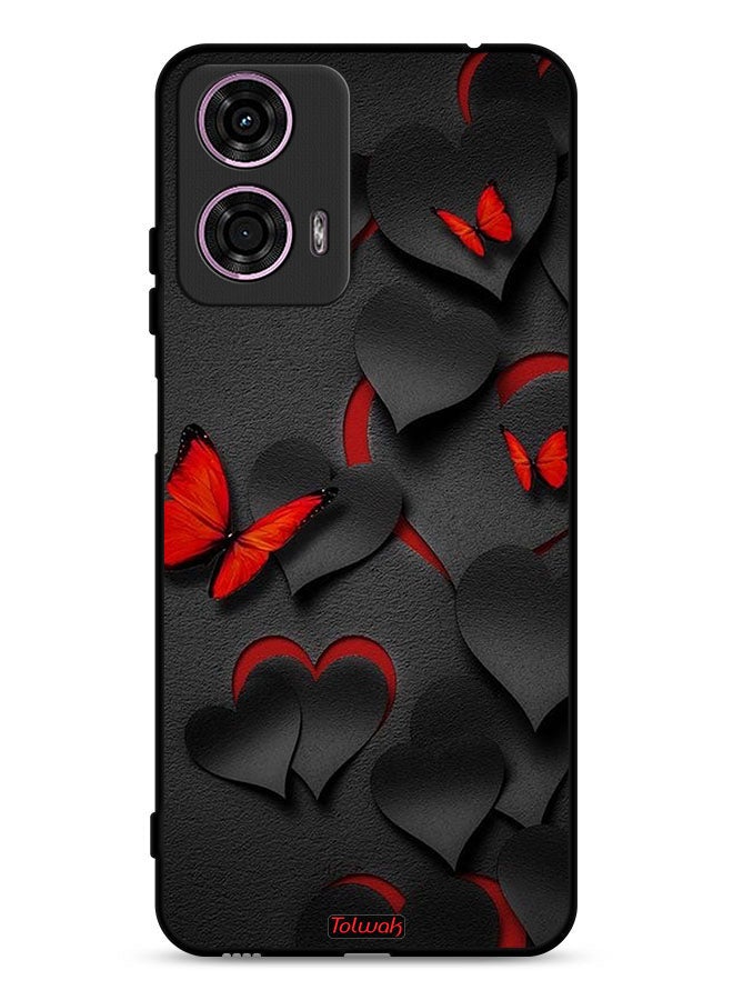 Tolwak غطاء حماية موتورولا موتو G24 4G بنمط قلوب وفراشات - Image 1
