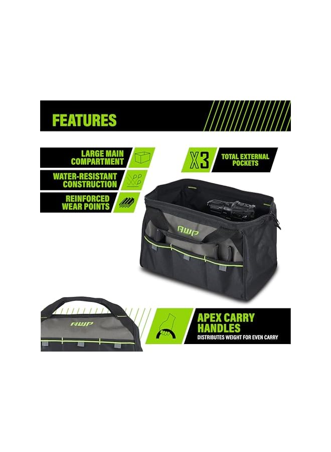 PROMASS promass 15-in Zippered Wide Opening Tool Bag | 3 Exterior Pockets For Tool Organization  - Image 1
