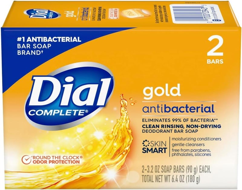 Dial Gold Antibacterial Deodorant Soap, 2 Pack - Total Net Weight 6.4 oz - Image 1