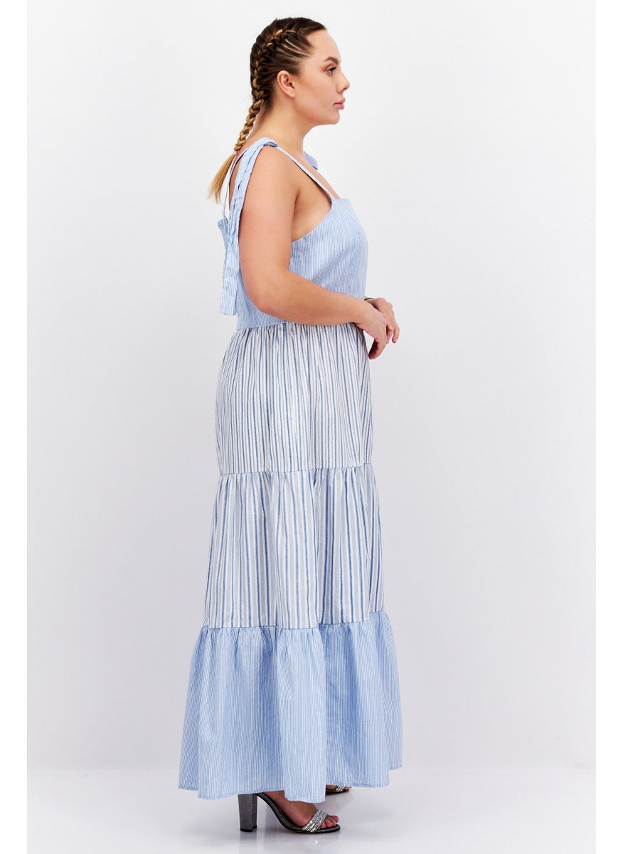 Women Striped Maxi Dress, Blue Combo - pzsku/Z5DF8A3FF28BFA5F40151Z/45/_/1727187572/af57d315-a421-4ea9-8f0e-0046a096998e