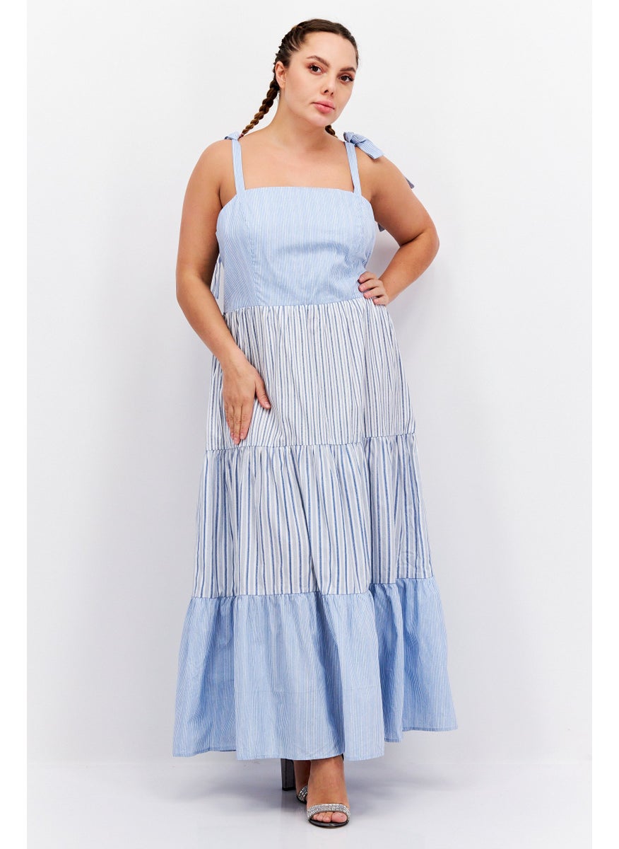 Women Striped Maxi Dress, Blue Combo - pzsku/Z5DF8A3FF28BFA5F40151Z/45/_/1727187782/6170573d-3f8a-47f7-bd03-7d197409f537