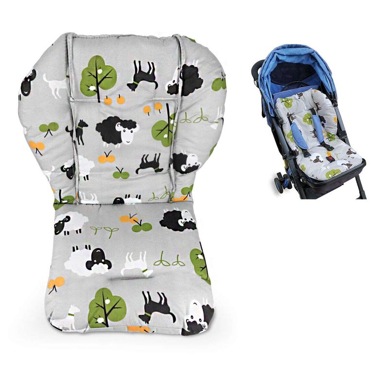 Kocpudu High Chair Cushion, High Chair Pad/seat Cushion/Baby High Chair Cushion,Soft and Comfortable,Light and Breathable,Make The Baby More Comfortable (Grey Background Sheep Pattern) - Image 1