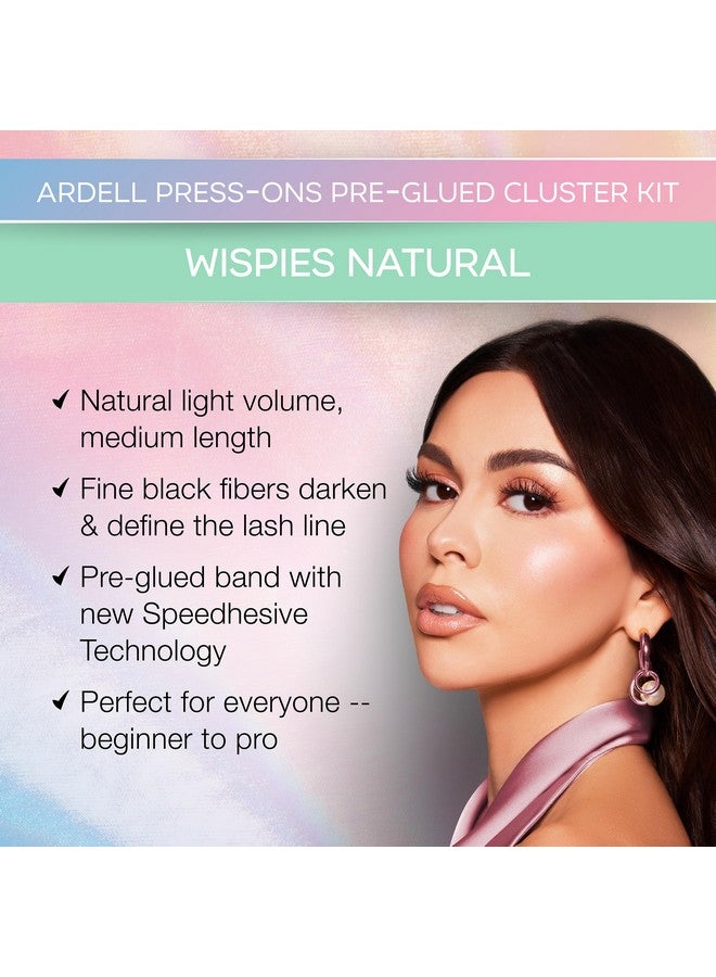 أرديل وصلات رموش Ardell Press On مسبقة اللصق مع أداة وضع - Wispies Natural، مجموعات رموش DIY قابلة للتخصيص، رموش فردية مناسبة للمبتدئين، 30 رموش - Image 2