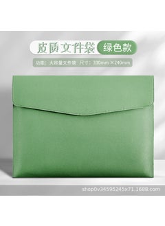 Generic Customizable A4 Business Office File Folder High-End Leather Document Bag With Logo Printing Option Storage Capacity Green-a4 nappa pattern-file bag 