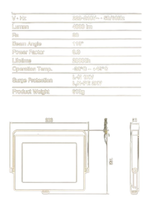 Ledvance LED Eco lite Floodlight 50W/4000lm-6500k/IP65nce - Image 4