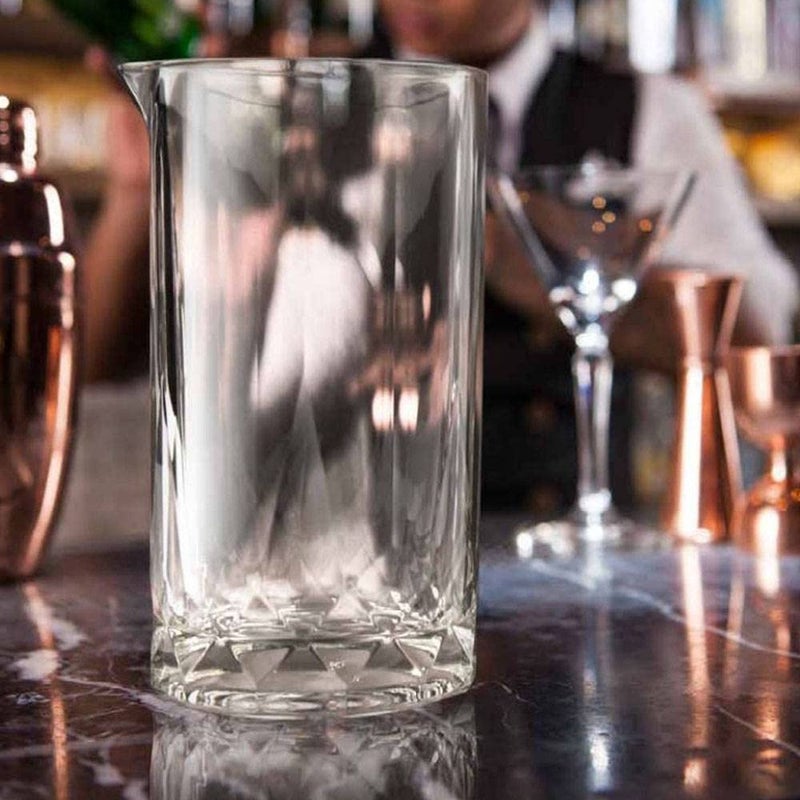BINZO BINZO 625 ml Cocktail Mixing Glass Thick Bottom Bartender Glass Pitcher for Stirring Drinks Set of 2  - Image 4