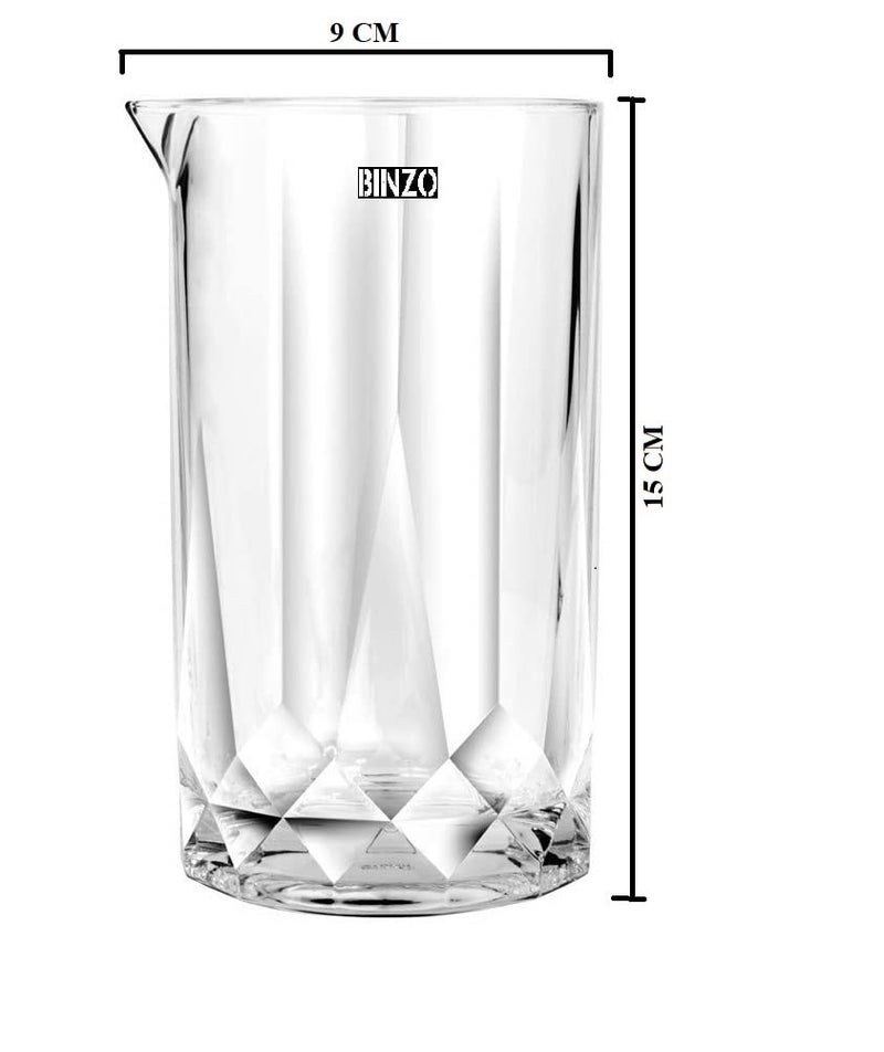 BINZO BINZO 625 ml Cocktail Mixing Glass Thick Bottom Bartender Glass Pitcher for Stirring Drinks Set of 2  - Image 2